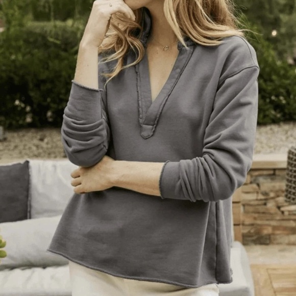 Frank & Eileen Tops - $238 Sz S Frank & Eileen Gray Triple Fleece Patrick Popover Henley Sweatshirt